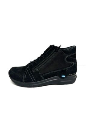 Wolky Women's Why Water Resistant Sneaker Shoe In Black Antique Nubuck Size 9